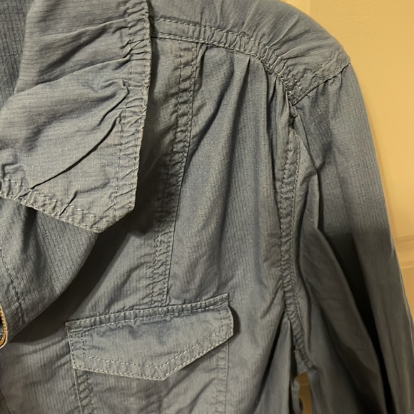 CAbi #393, Women’s Cargo Utility Jacket, cinch waist, blue, size large - Picture 5 of 7